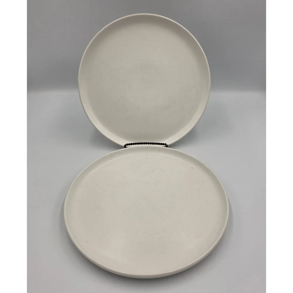 Crate & Barrel 2 Round White Matte 8 3/4